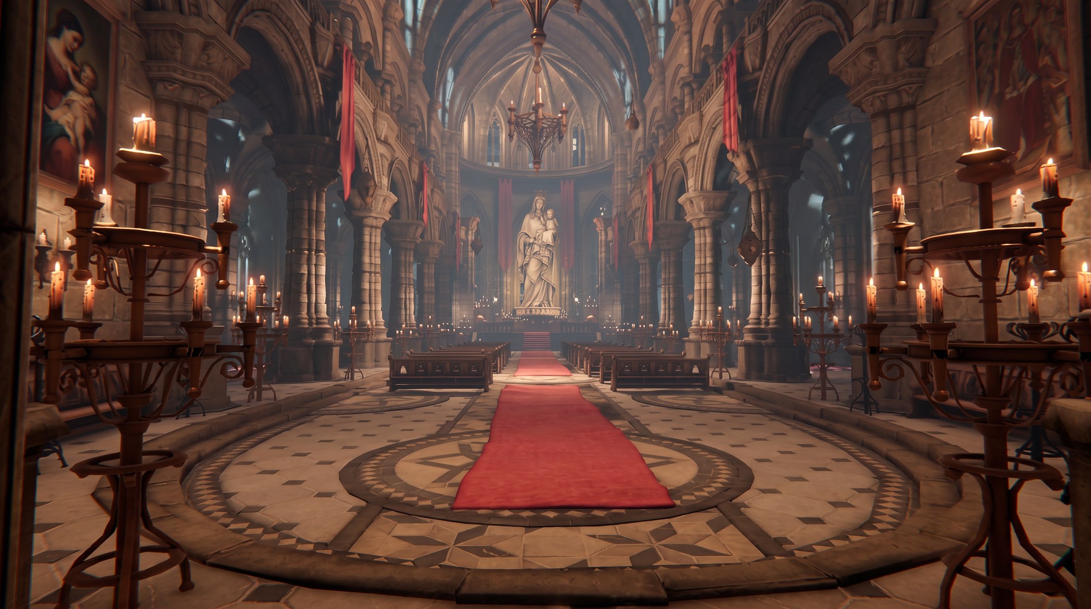 Road from Horno ornate candlelit sanctuary interior